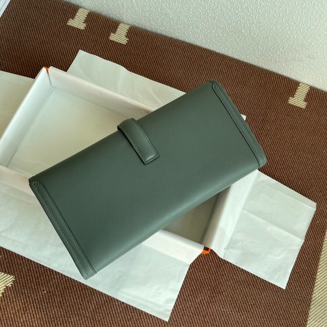 Hermes Original jige swift Leather Clutch 37088 Almond green