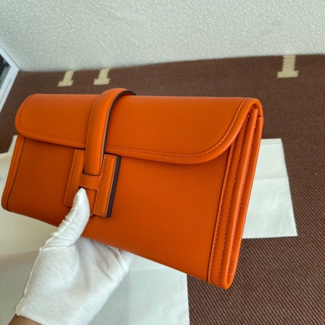 Hermes Original jige swift Leather Clutch 37088 Orange