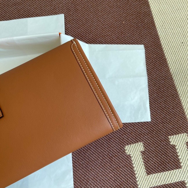 Hermes Original jige swift Leather Clutch 37088 brown