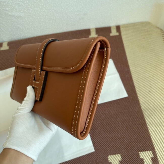 Hermes Original jige swift Leather Clutch 37088 brown