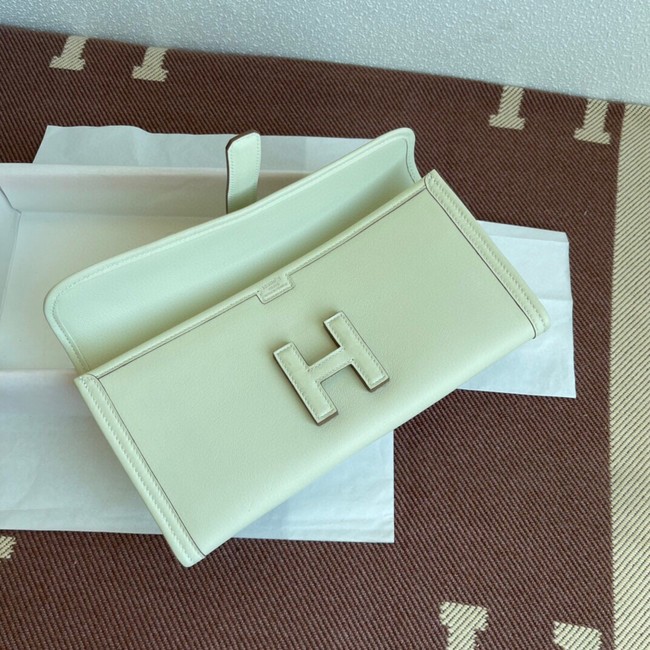 Hermes Original jige swift Leather Clutch 37088 cream