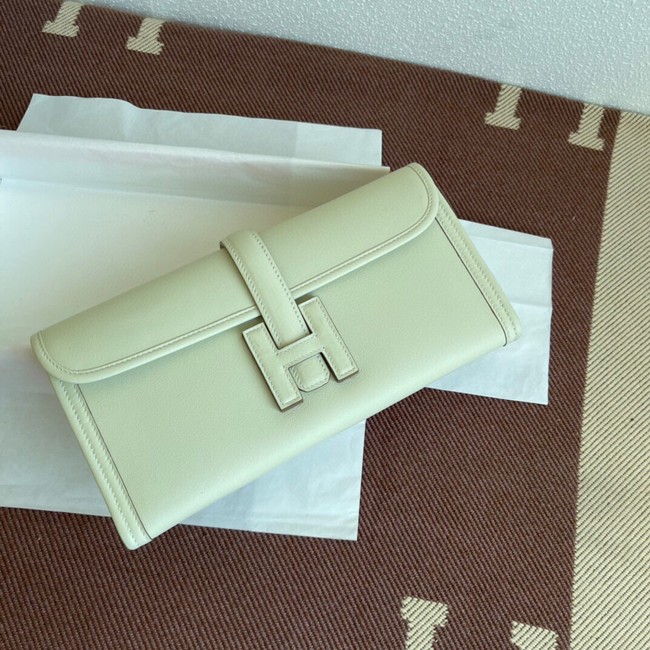 Hermes Original jige swift Leather Clutch 37088 cream