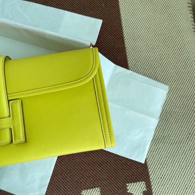 Hermes Original jige swift Leather Clutch 37088 lemon