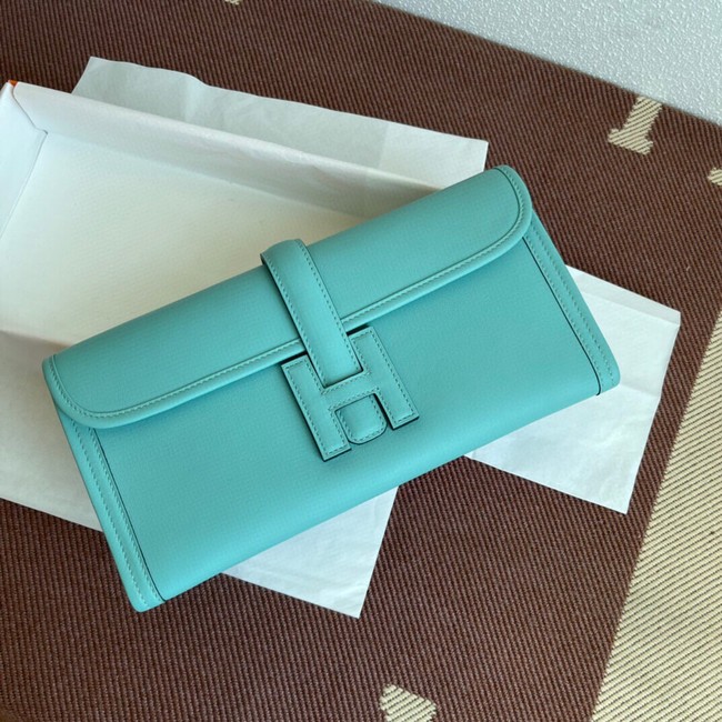 Hermes Original jige swift Leather Clutch 37088 light blue