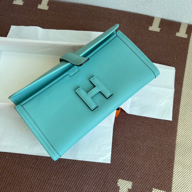 Hermes Original jige swift Leather Clutch 37088 light blue