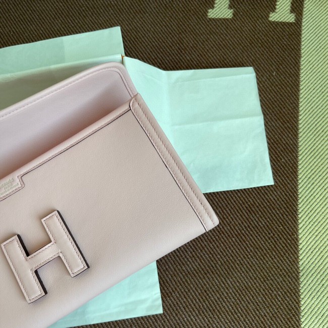 Hermes Original jige swift Leather Clutch 37088 light pink