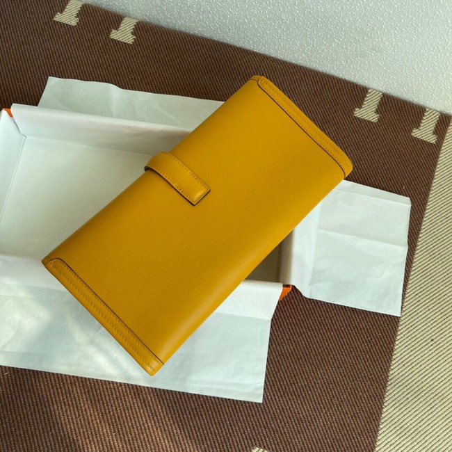 Hermes Original jige swift Leather Clutch 37088 yellow