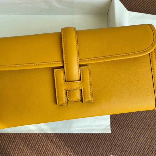 Hermes Original jige swift Leather Clutch 37088 yellow