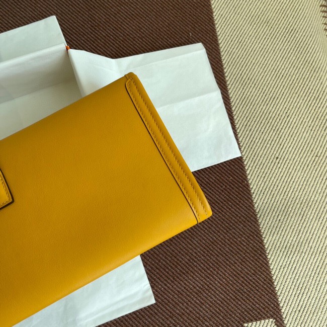 Hermes Original jige swift Leather Clutch 37088 yellow