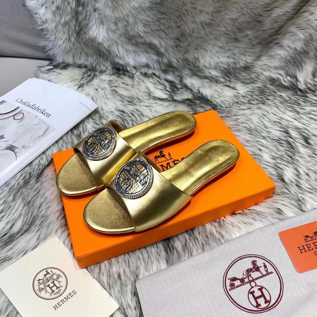 Hermes Shoes HO8860 Gold