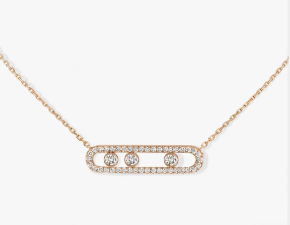 Messika Rose Gold Diamond Necklace M5436 Move Pave