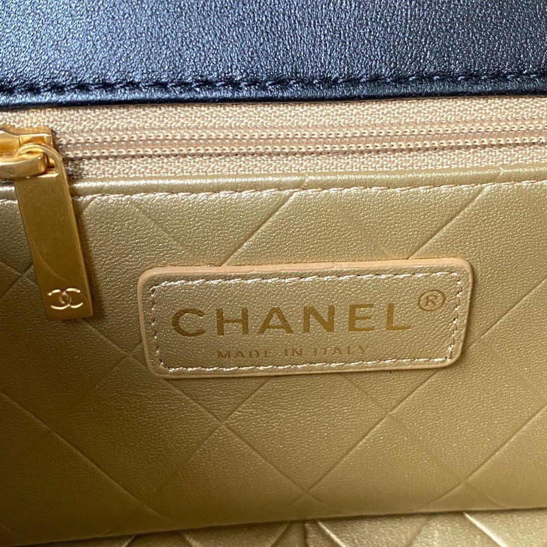 Chanel Original Leather Pearl Hairpin Badge Bag AS2979 Black