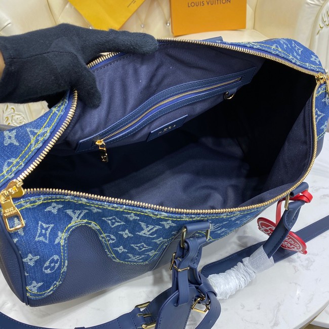 Louis Vuitton KEEPALL BANDOULIERE 50 M45975 blue