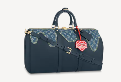 Louis Vuitton KEEPALL BANDOULIERE 50 M45975 blue