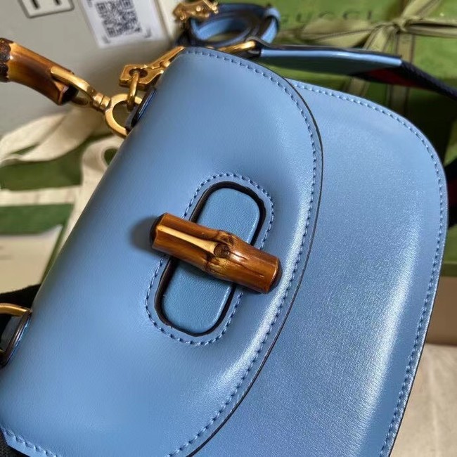 Gucci Mini top handle bag with Bamboo 686864 Blue