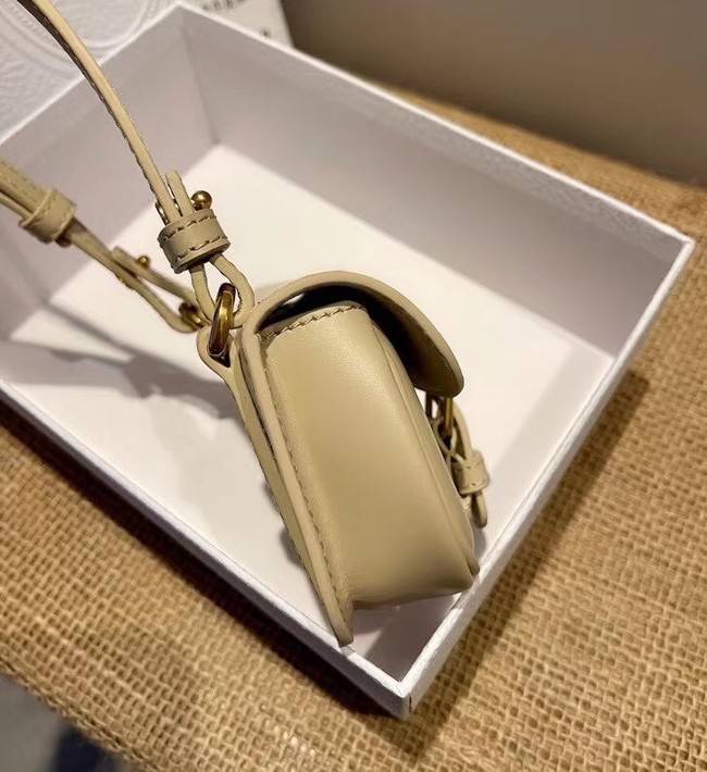 MINI DIOR BOBBY BAG Warm Taupe Box Calfskin S5109U Cream