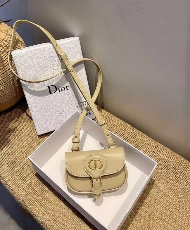 MINI DIOR BOBBY BAG Warm Taupe Box Calfskin S5109U Cream