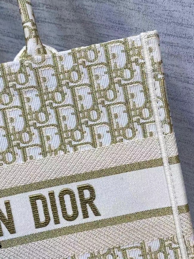 SMALL DIOR BOOK TOTE Embroidery C1287-9 cream