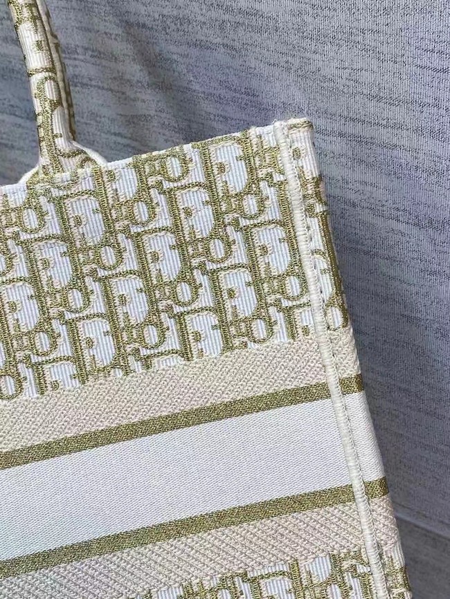 SMALL DIOR BOOK TOTE Embroidery C1287-9 cream