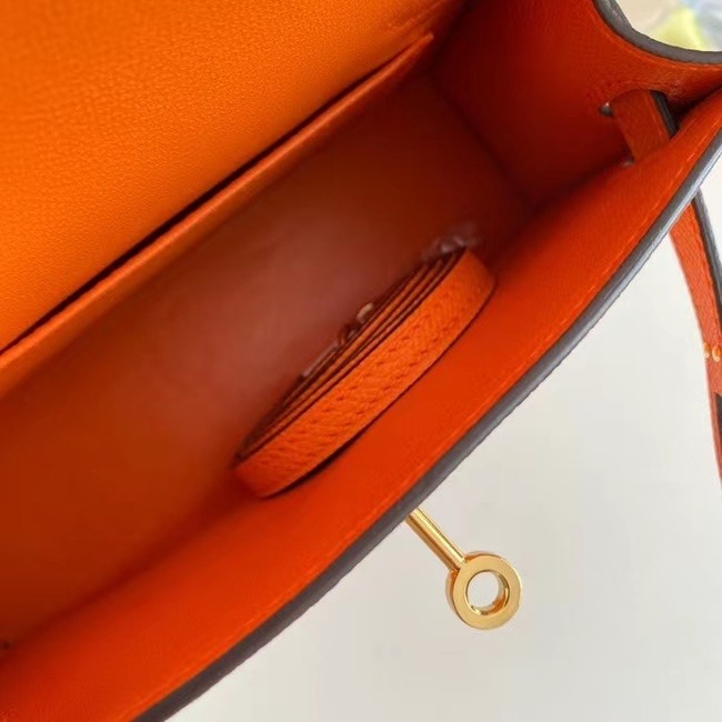 Hermes Kelly 19cm Shoulder Bags Epsom Leather KL19 Gold hardware orange