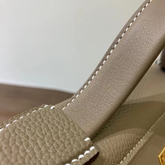 Hermes Kelly Original togo Leather Tote Bag H2424 gray