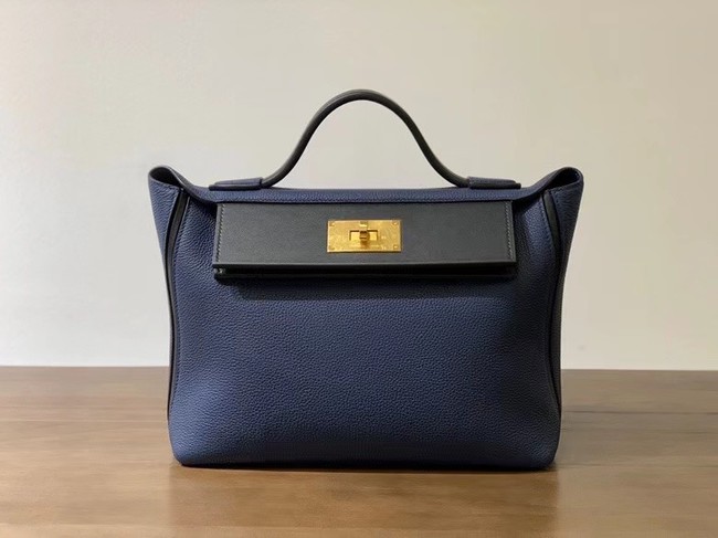 Hermes Kelly Original togo Leather Tote Bag H2424 royal blue