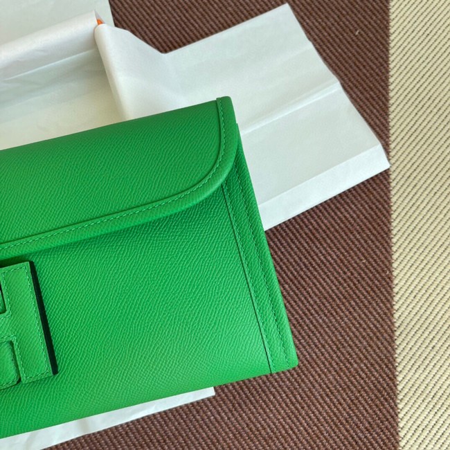 Hermes Original Espom Leather Clutch 37088 Bamboo green