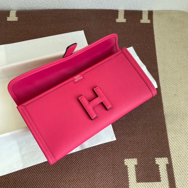 Hermes Original Espom Leather Clutch 37088 Purplish red