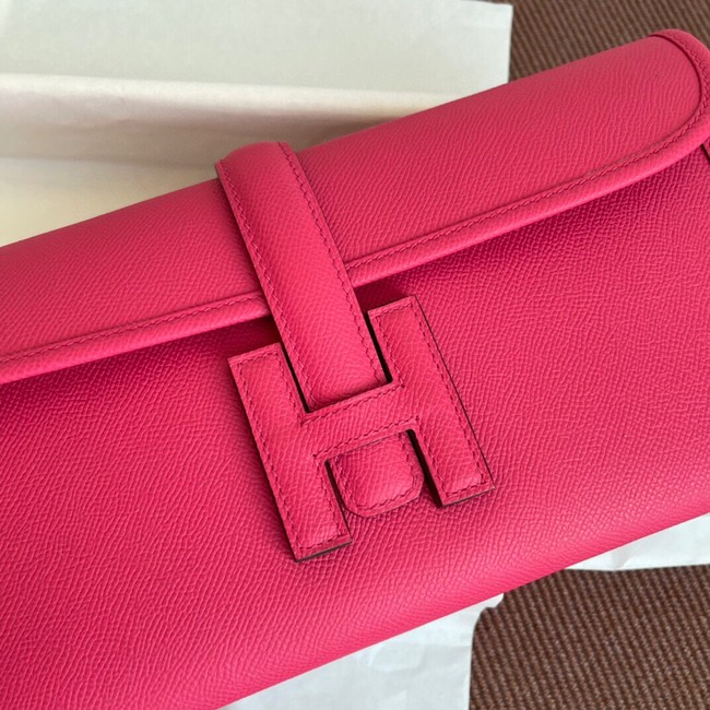 Hermes Original Espom Leather Clutch 37088 Purplish red