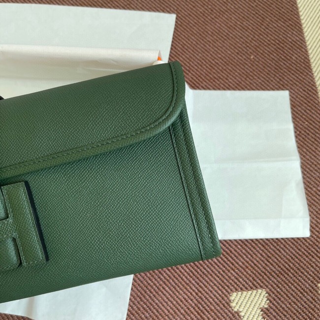 Hermes Original Espom Leather Clutch 37088 blackish green