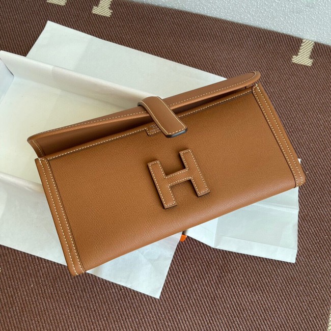 Hermes Original Espom Leather Clutch 37088 brown