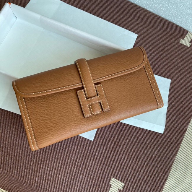 Hermes Original Espom Leather Clutch 37088 brown