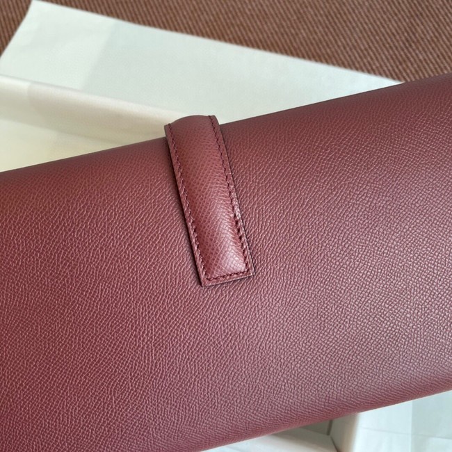 Hermes Original Espom Leather Clutch 37088 claret