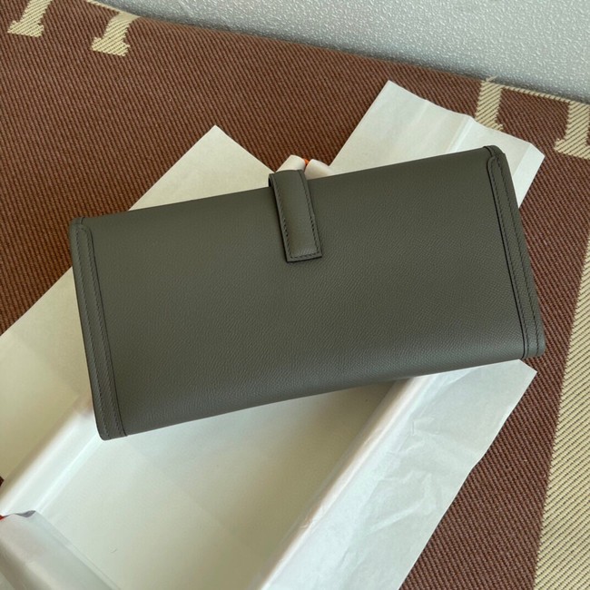 Hermes Original Espom Leather Clutch 37088 dark gray