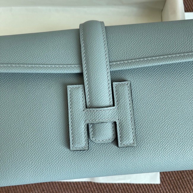 Hermes Original Espom Leather Clutch 37088 light blue