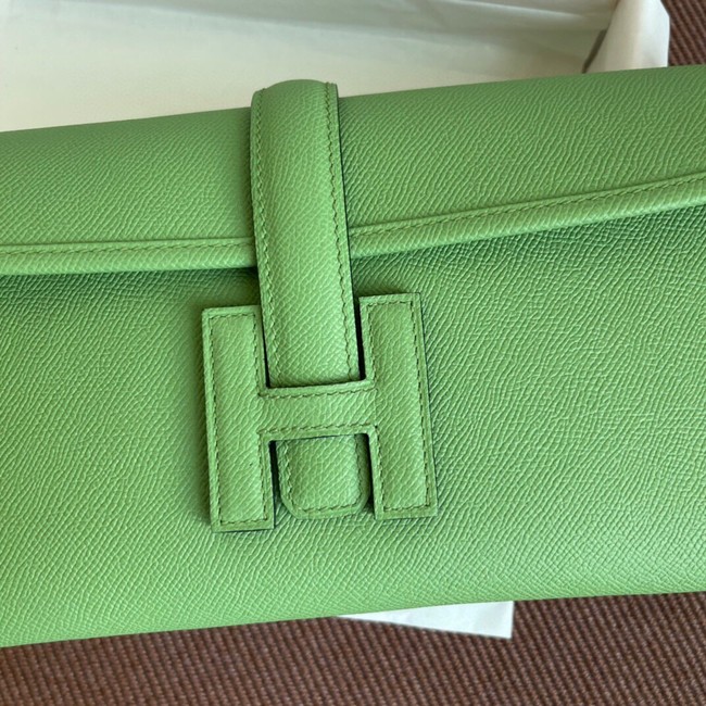 Hermes Original Espom Leather Clutch 37088 light green