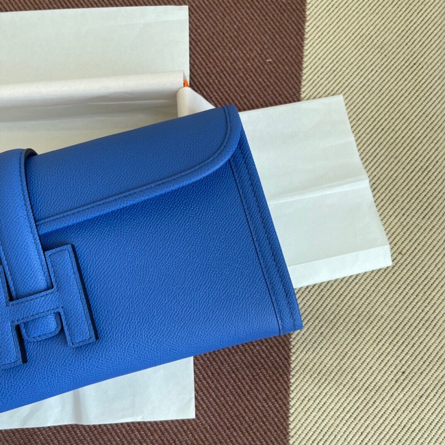 Hermes Original Espom Leather Clutch 37088 optic blue