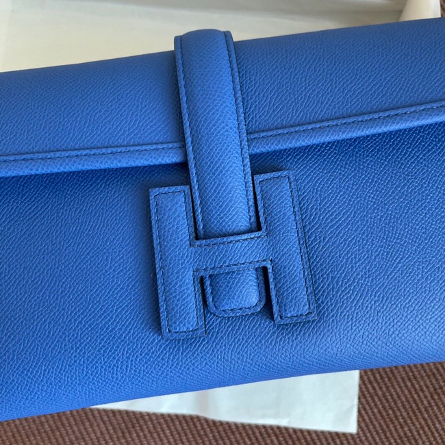 Hermes Original Espom Leather Clutch 37088 optic blue