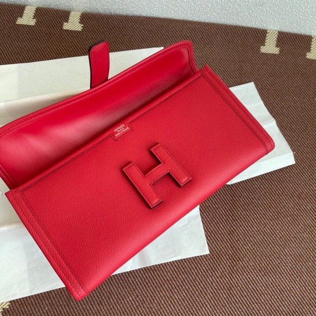 Hermes Original Espom Leather Clutch 37088 red