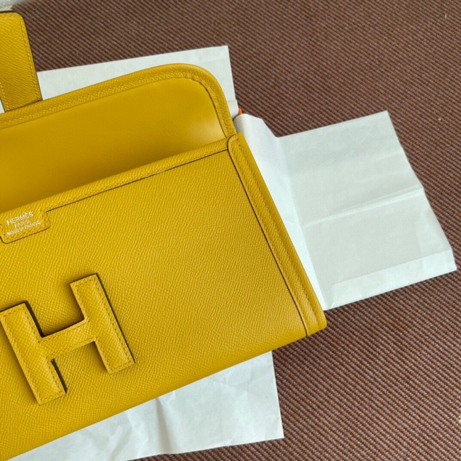 Hermes Original Espom Leather Clutch 37088 yellow