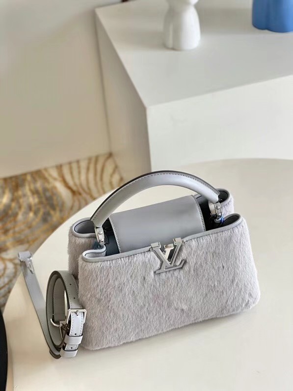 Louis Vuitton CAPUCINES BB M48865 gray Mink hair