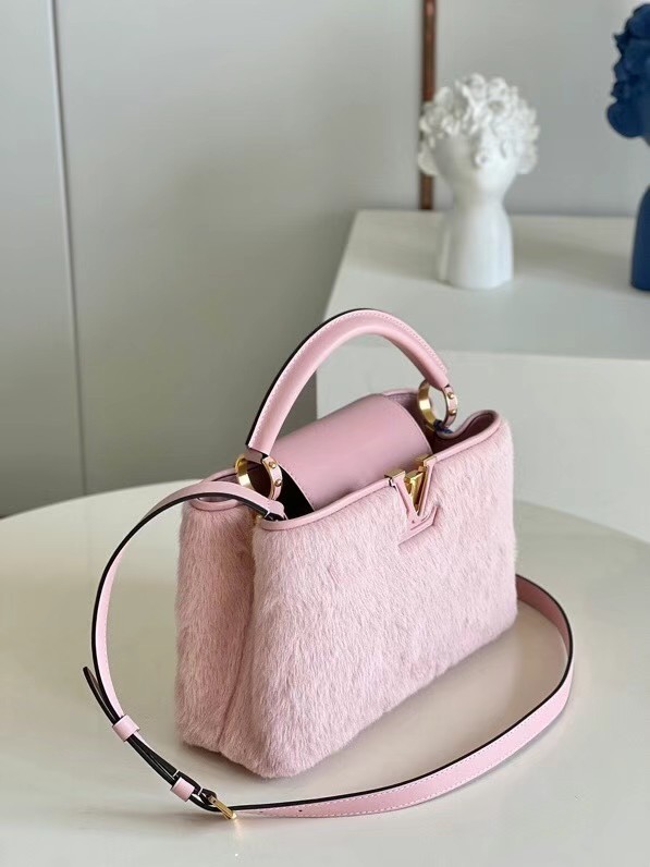 Louis Vuitton CAPUCINES BB M48865 pink Mink hair