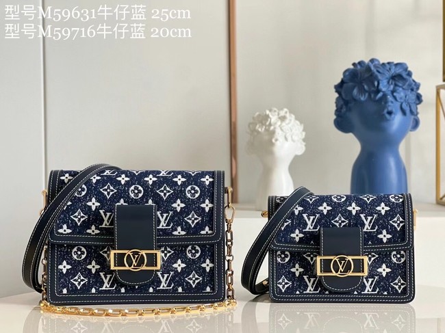 Louis Vuitton DAUPHINE PM M59480 Navy Blue