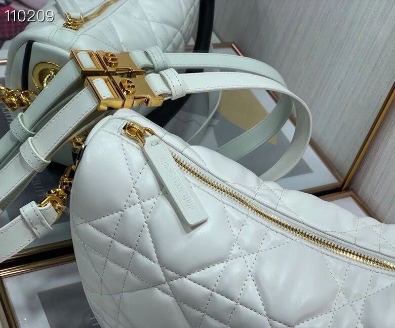 DIOR Shoulder Bag Cannage Lambskin C0616 white