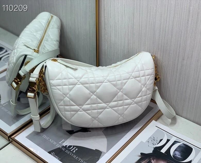 DIOR Shoulder Bag Cannage Lambskin C0616 white