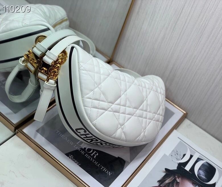 DIOR Shoulder Bag Cannage Lambskin C0616 white