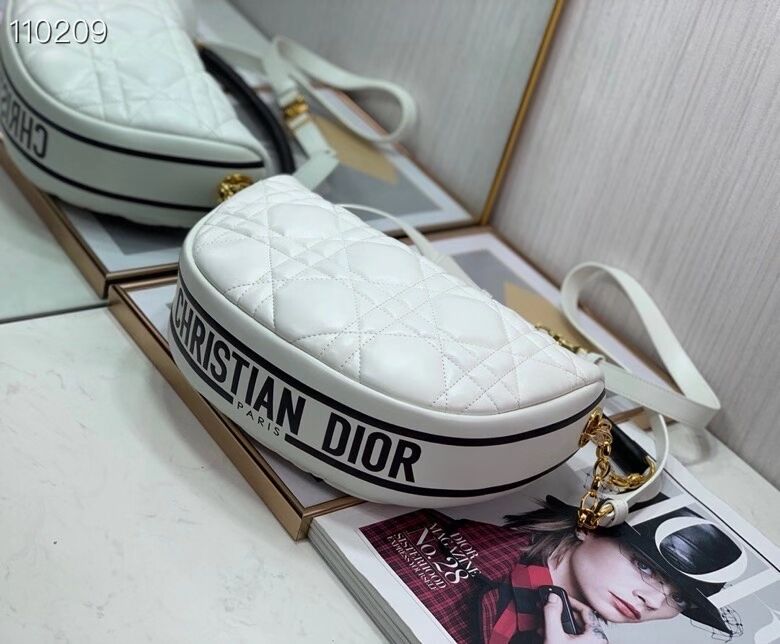 DIOR Shoulder Bag Cannage Lambskin C0616 white