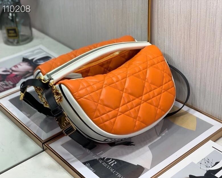 DIOR Shoulder Bag Cannage Lambskin C0616 orange