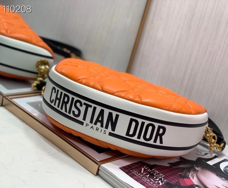 DIOR Shoulder Bag Cannage Lambskin C0616 orange