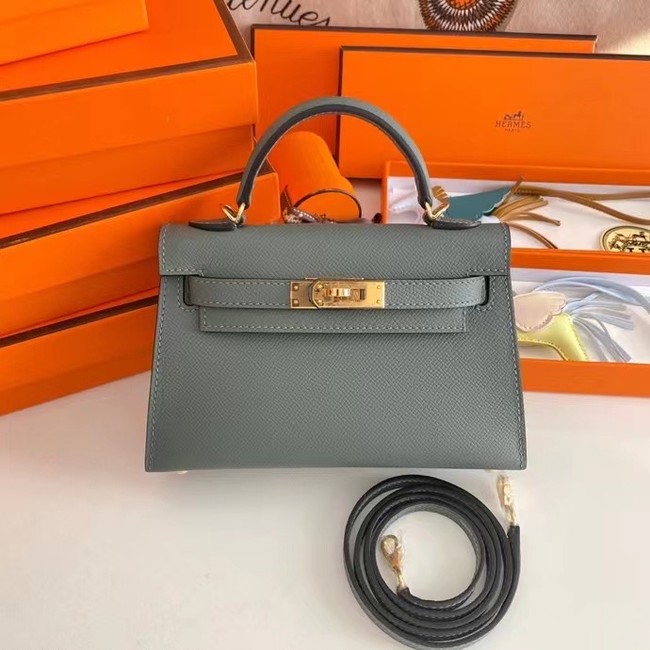 Hermes Kelly 19cm Shoulder Bags Epsom Leather KL19 Gold hardware Almond green